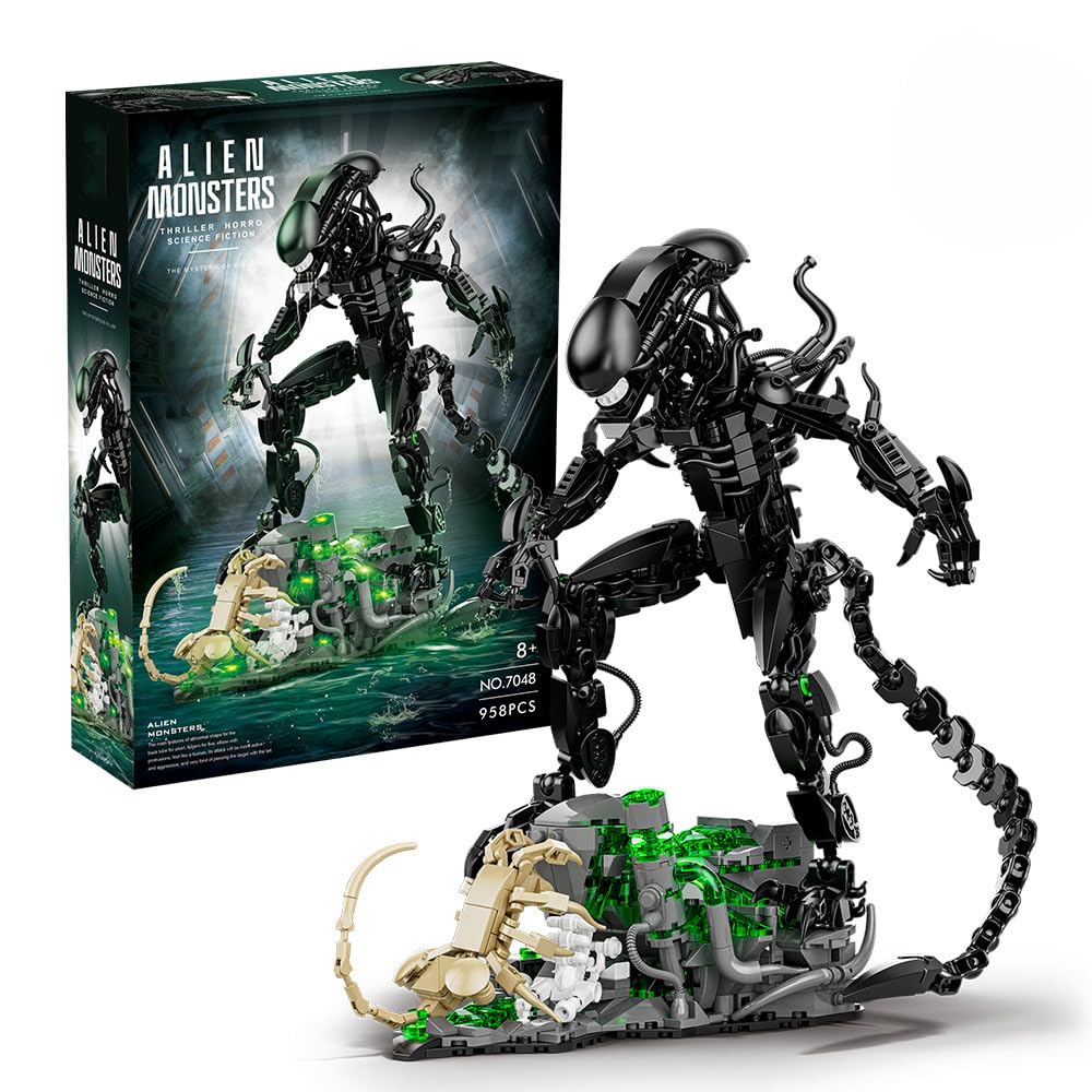 Xenomorph Kids Toys - 958 قطعة مجموعة مكعبات بناء وحوش