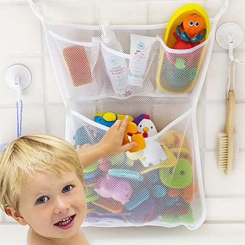 Kids Storage Toys - منظم منزلي للأطفال، حقيبة تخزين شبكية