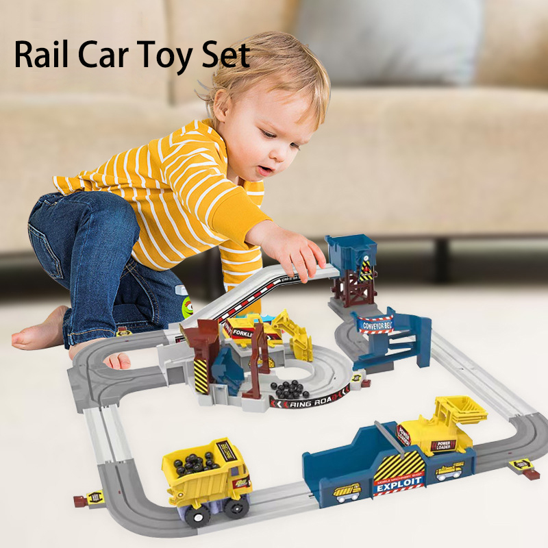 Kids Toys Under 1 Year - مجموعة سكة حديدية كهربائية للسباقات على